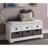 Traditional Storage Ottoman Bench with Cushion Seat and 3 Drawers for Entryway or Mudroom – 3irtyhousy - 2 of 4