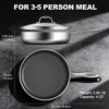 Imarku 12" Hybrid Nonstick Frying Pan Deep Sauté Pan with Lid, Stay-Cool Handle, Dishwasher&Oven-Safe , Induction & All Cooktop Compatible，Free-PFOA - 2 of 4
