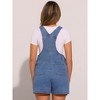 INSPIRE CHIC Women's Summer Vintage Denim Shorts Overalls Adjustable Strap Bib Jeans Shortalls - 3 of 4