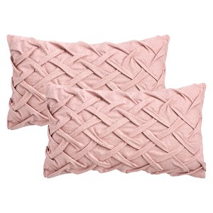 REGALWOVEN Fade-Resistant Soft Decorative Solid 3D Weaving Throw Pillow Covers 2 Pcs - 1 of 4