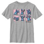 Boy's Lilo & Stitch Poses in Pink Panels T-Shirt