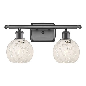 White Mouchette - 2 Light Bath Vanity In Modern Style-9 Inches Tall and 16 Inches Wide - 1 of 1