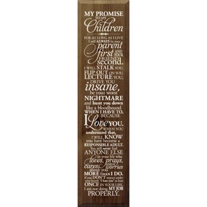 Slickblue My Promise to My Children Wall Sign – Funny & Loving Parent Quote – Rustic Wood Decor – 9x12, Color Options - 1 of 3