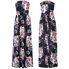 Clearlove Women Strapless Casual Loose Ruched Long Maxi Dress with Pockets - 4 of 4