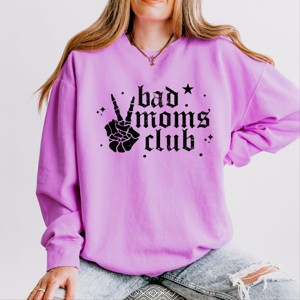 Simply Sage Market Bad Moms Club Skeleton Lightweight Garment Dyed Sweatshirt - 1 of 4