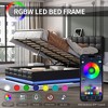 NicBex Queen Tufted Upholstered Bed Frame with Lift Up Storage,Platform Bed Frame with LED Light and USB,No Box Spring Needed,Black/White - 4 of 4