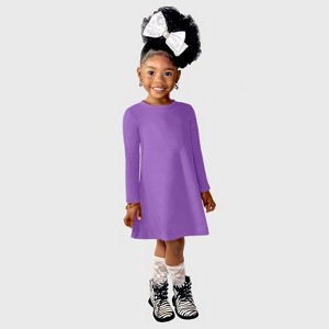 City Threads Long Sleeve Soft 100% Cotton Baby Rib Long Sleeve Dress - USA-Made for Girls/Baby/Toddler - 1 of 4
