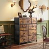 Aoibox 9 Drawer Fabric Storage Dresser Tall Chest Organizer with Steel Frame Wood Top Easy Pull Handle Rustic Brown Print - 2 of 4