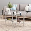 Oval Glass Coffee Table, Modern Table in Living Room Leg Tea Table, 3-layer Tempered Glass Table - 3 of 4