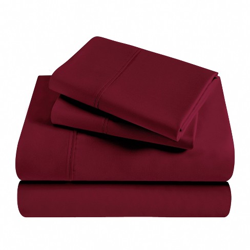 Bed TITE Stretch Fit 300-Thread Count 100-percent Cotton Ultra Luxurious Deep Pocket Sheet Set (Full, Mauve)