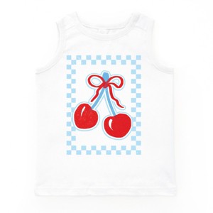 The Juniper Shop Patriotic Cherries Checkered Youth Tank Top - 1 of 4