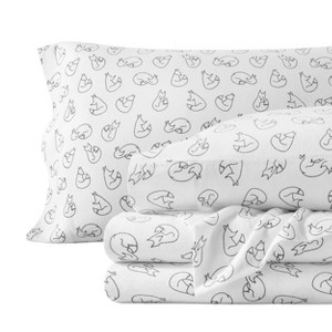 100% Cotton Flannel Printed Pattern Sheet Set by Bare Home - 1 of 4