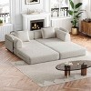 2-Seater Convertible Sofa Bed with Space-Saving Design, Modular Folding Floor Sofa with Side Storage Pockets, Chenille Fabric Sofa-Coolbibila - 2 of 4
