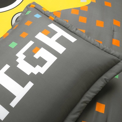 Gray and Yellow Twin Reversible Video Game Comforter Set