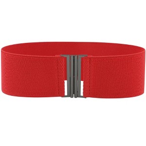 INSPIRE CHIC Women's Metal Interlock Buckle Stretchy Fashion Vintage Elastic Waist Belts 1 Pc - 1 of 4