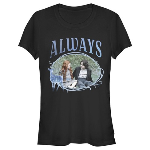 Junior's Harry Potter Snape & Lily Always Frame T-Shirt - Black - Small