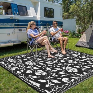 Modern Floral Vine Reversible Outdoor Area Rug UV Resistant Stain ...
