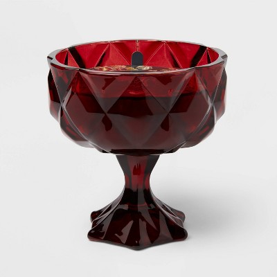 3 Wick Faceted Coup Haunt Couture Glass Filled Red Wax Candle 14.5oz - Threshold™