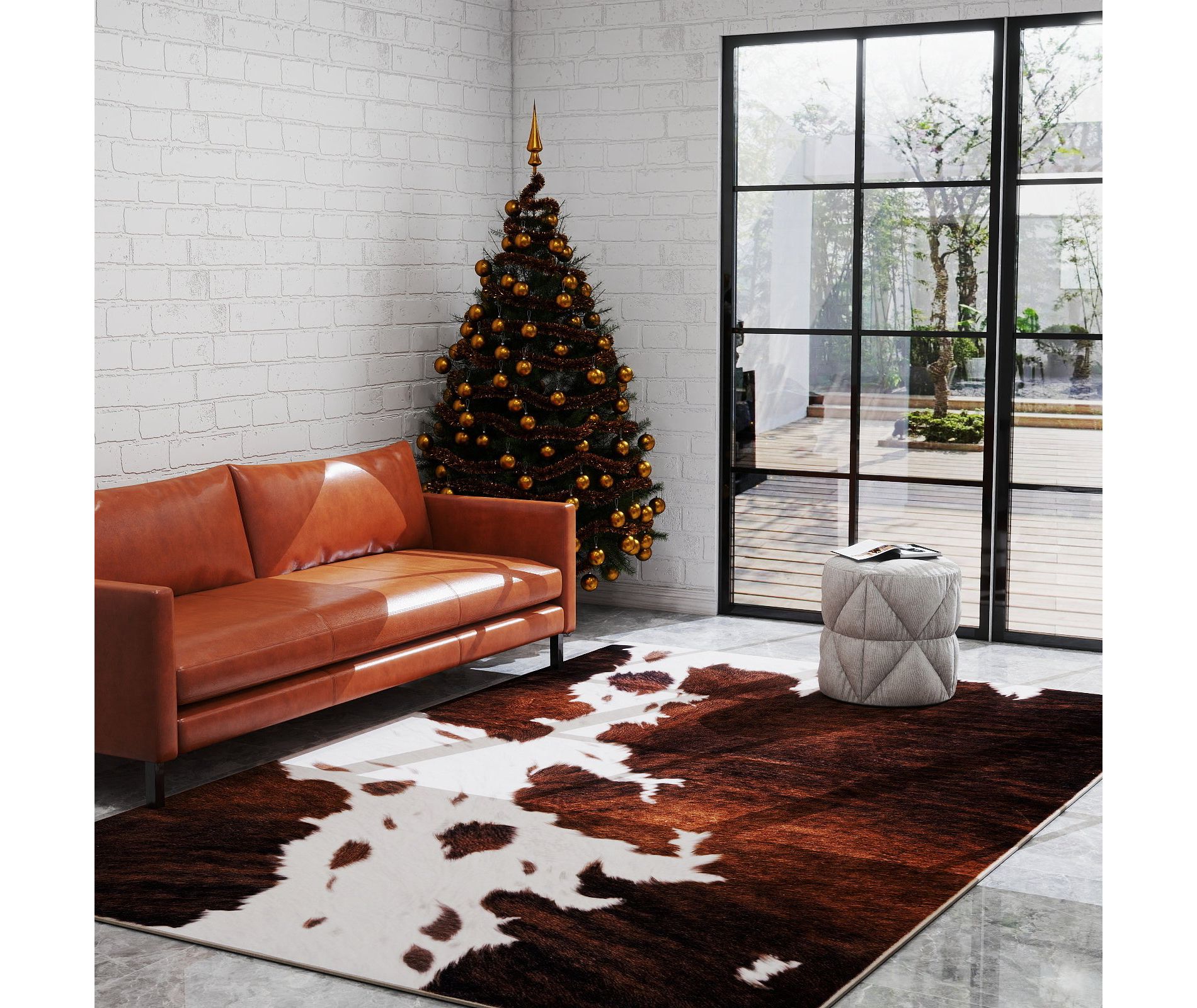 LOVEVOOK 5x7 Feet Tiger Stripe Area Rugs for Living Room, Machine Washable Animal Leopard Print Rug for Bedroom, Non-Slip Carpet for Home Decor