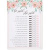 5-Set Bridal Shower Game Cards, Watercolor Floral Wedding Party Activity Supplies Including Bingo, He Said She Said, Marriage Advice, Up to 50 Guests - image 4 of 4