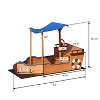 VYNXARIA Pirate Ship Sandbox with Cover and Rudder, Wooden Sandbox with Storage Bench and Seat, Outdoor Toy for Kids Ages 3-8 Years Old - 2 of 4
