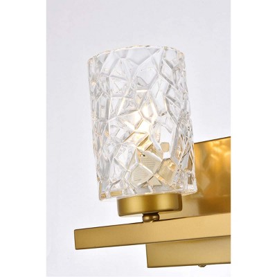 Cassie Brass and Clear Glass Dimmable Wall Sconce