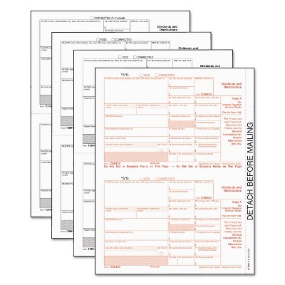 Tops 1099-Div Tax Forms 5-Part 5 1/2 X 8 Inkjet/laser 24 1099s & 1 1096 22973