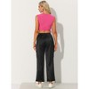 Allegra K Women's Casual Sleeveless Tank Top Satin Cargo Pants Tracksuit 2 Pieces Set - 3 of 4