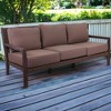 Courtyard Casual Bridgeport II Sofa Stained Eucalyptus Wood KD  Sunbrella Fabric - 2 of 4