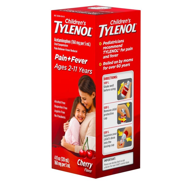 Children&#39;s Tylenol Pain + Fever Relief Liquid - Acetaminophen - Cherry - 4 fl oz, 6 of 10