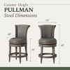 Pullman Counter Stool in Dark Walnut Finish with Vintage Brown Vegan Leather - 4 of 4