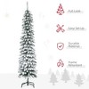 YOOCOZZ  Christmas Decoration - 6ft Unlit Snow Flocked Artificial Christmas Tree, Slim Pencil Xmas Tree with Realistic Branches and 395 Tips, Green - 3 of 4
