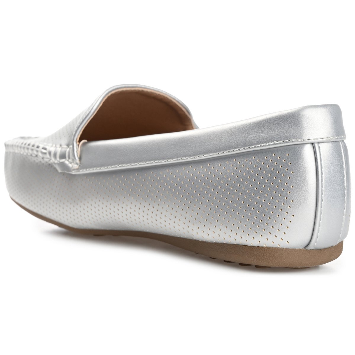 Женские туфли Journee Collection Women's Halsey Comfort Insole Slip On Round Toe Loafer Flats Silver 10WD — фото 7