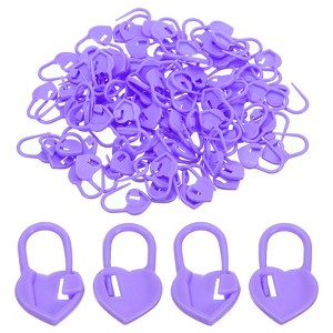 Unique Bargains Plastic Heart Locking Crochet Stitch Markers for Sewing DIY Craft 100 Pcs - 1 of 4