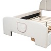 NicBex Twin/Full Velvet Upholstered Bed Frame with Rabbit-Shaped Headboard,Platform Bed Frame with 3 Drawers,Bed-End Storage Pocket,Easy Assembly - 4 of 4