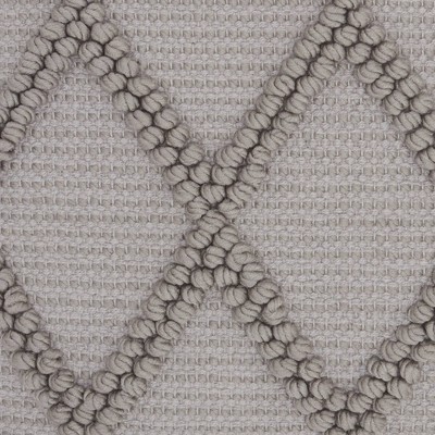 18" Light Gray Cotton Blend Diamond Lattice Square Throw Pillow