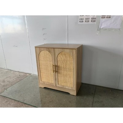 Coucheta Buffet Cabinet with Storage, Rattan Storage Cabinet with Doors, Accent Sideboard with Sturdy Wood Feet, for Living/Dining Room, Entryway