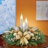 Collections Etc Elegant LED Lighted Candles Silver and Gold Floral Holiday Centerpiece - 2 of 2