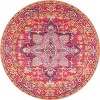 Nuloom Jaclyn Bohemian Medallion Area Rug, Round 5', Pink - 2 of 4