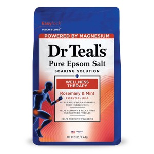 Dr Teal's Epsom Salt Magnesium Soak - Wellness Therapy with Rosemary & Mint - 3 lbs - 1 of 4