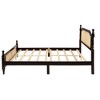YOOCOZZ Queen Size Pine Wooden Bed with Rattan Headboard and Footboard - 3 of 4