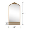 Solid Wood Carved Flower Vine Straight Angle Micro Block Brown Full-length Mirror 180x93x4cm (Without Bracket) - 3 of 3