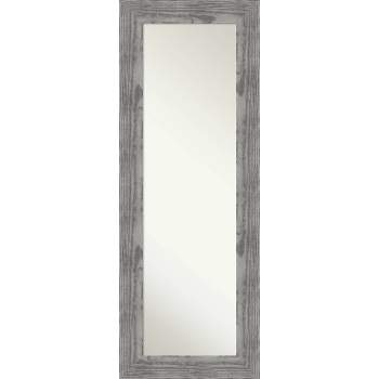 20" x 54" Non-Beveled Bridge Gray Wood on The Door Mirror - Amanti Art