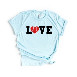 Simply Sage Market Women's Love Baseball Colorful Short Sleeve Graphic Tee - 1 of 3