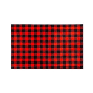 Evergreen Red and Black Buffalo Check Layering Mat Indoor and Outdoor Decor - 1 of 4