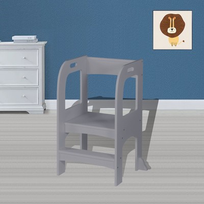 ONWITH Child Standing Tower, Step Stools for Kids, Toddler Step Stool for Kitchen Counter,Gray