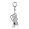 Black Bow Jewelry 14k White Gold 3D Baseball Pendant - 2 of 4