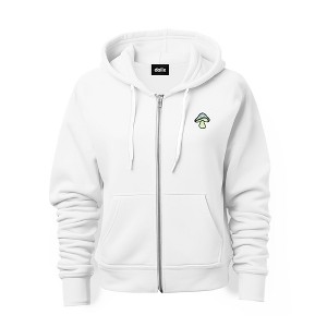 Dalix Mushroom Glow in the Dark Embroidered Zip Hoodie Fleece Fungi Long Sleeve Pocket Warm Soft Mens - 1 of 4