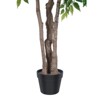 Vitalismo 5.5ft Artificial Ficus Tree with 3-Natural Trunks Pre Potted Faux Greenry Plant for Outdoor/Indoor Home Decor - 3 of 4