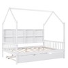 Wooden Twin Size House Bed With 2 Drawers, Storage Shelf Kids' Bed, Multifunctional Sky Roof House Bed Frame - 3 of 4